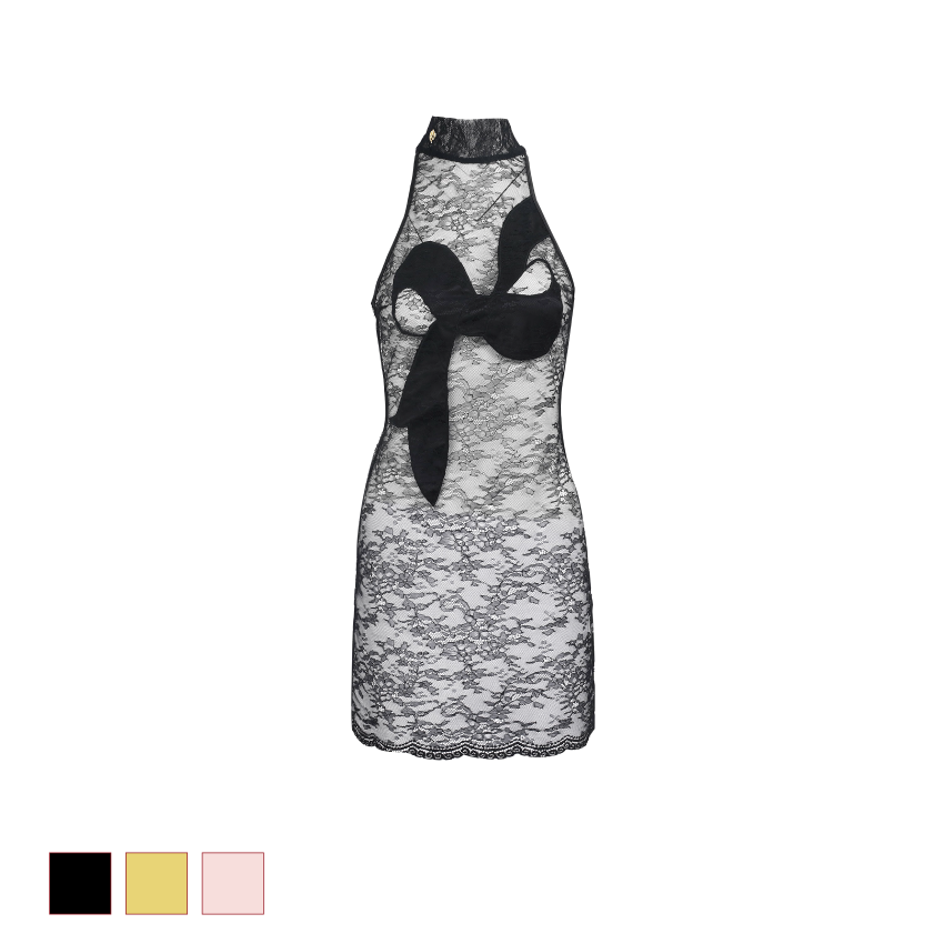 A-Line Bowknot Scoop Beaded Dress With Pockets Blushing Pink