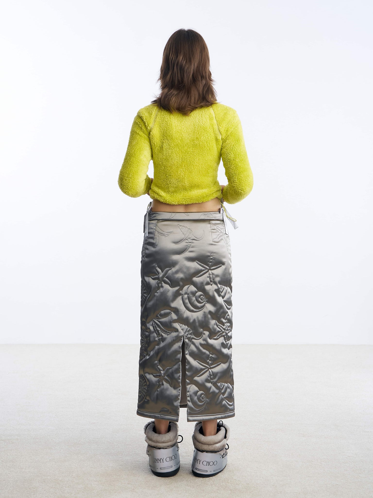 Gray shell puffer skirt Back
