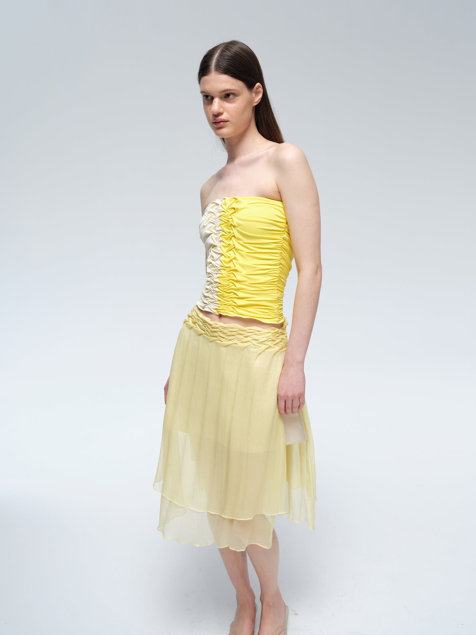 Handcrafted Smocking Silk Chiffon Multi-wear Skirt/Top