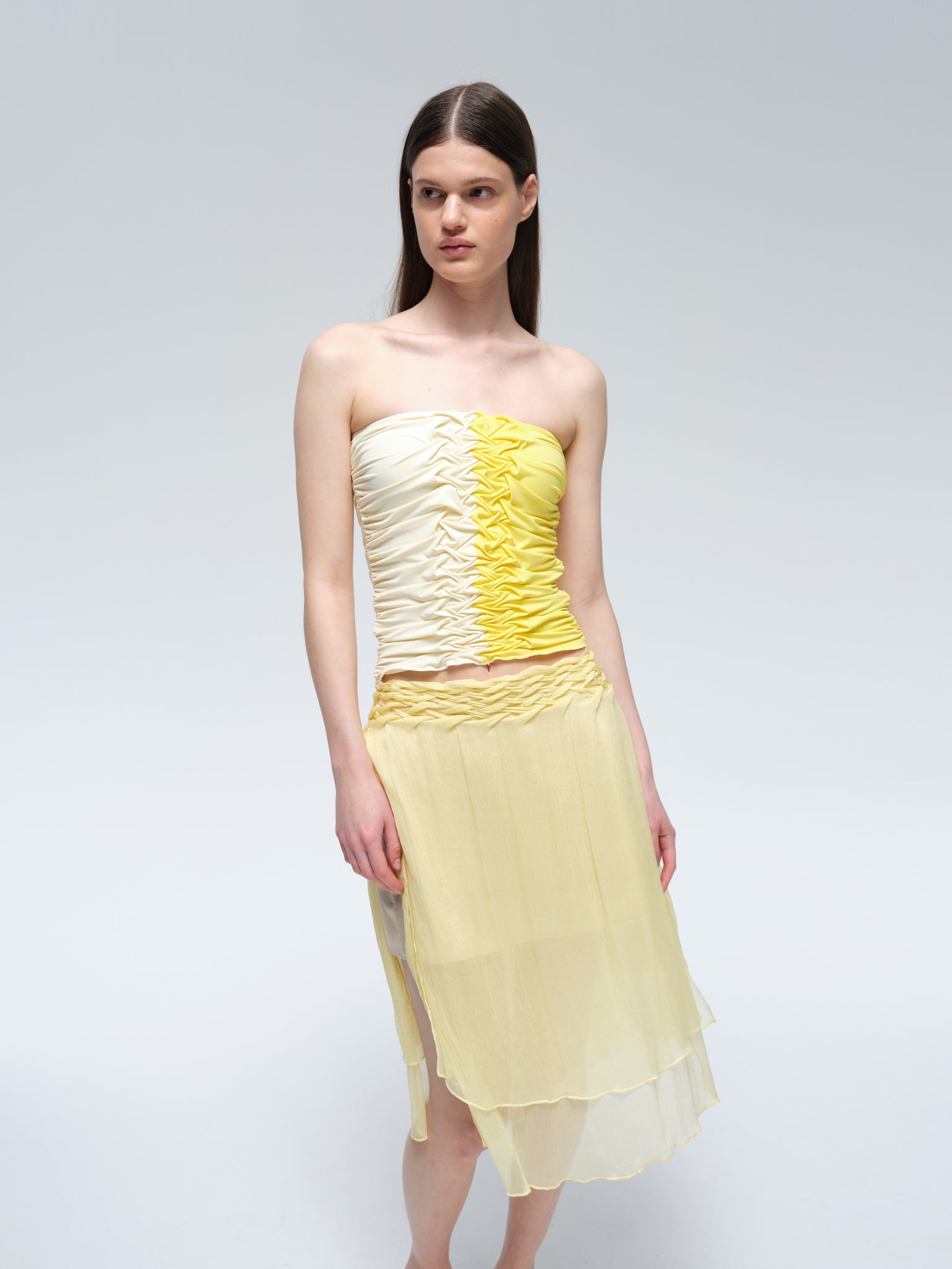 Handcrafted Smocking Silk Chiffon Multi-wear Skirt/Top