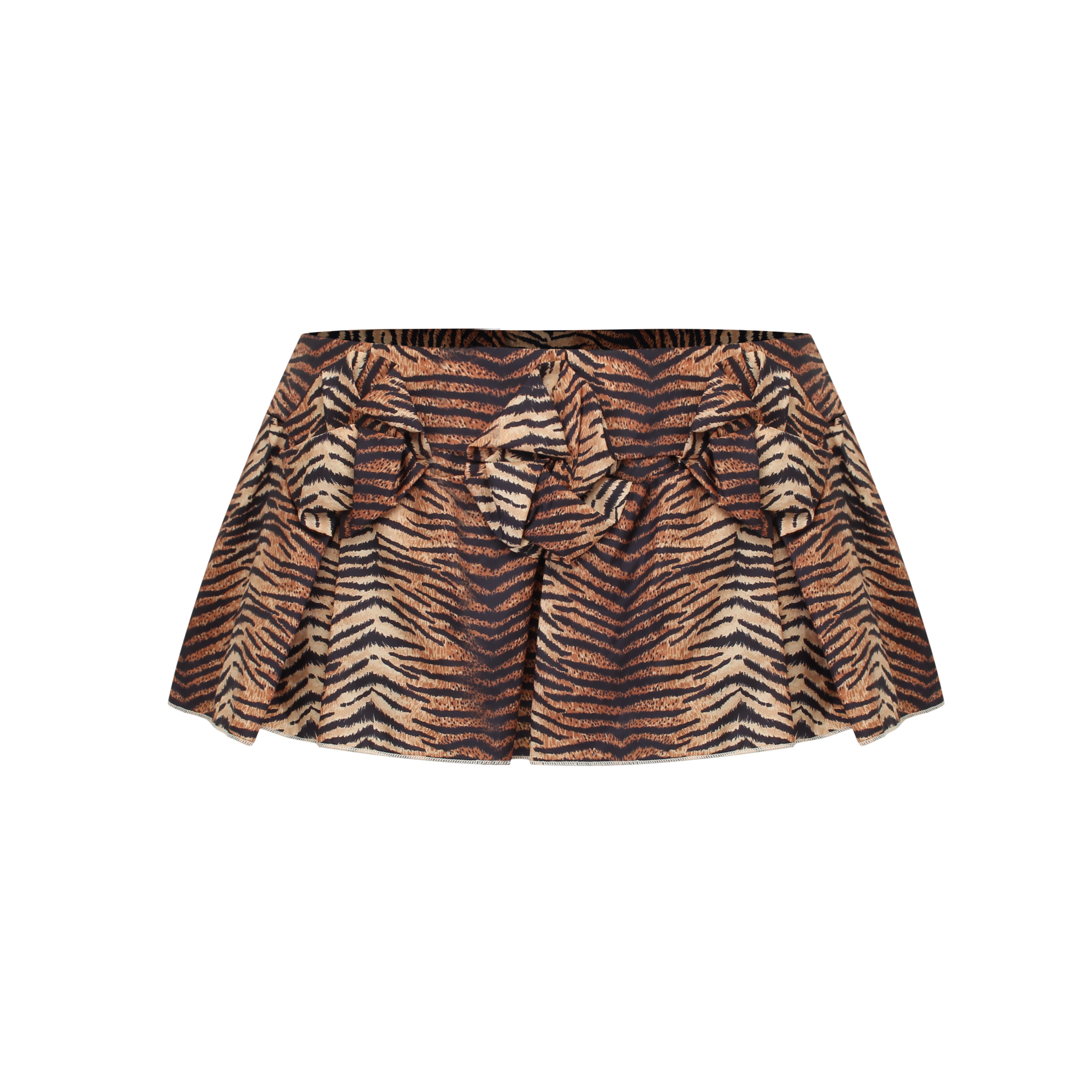 Handcrafted Smocking  Tiger Print Mini Pant-Skirt