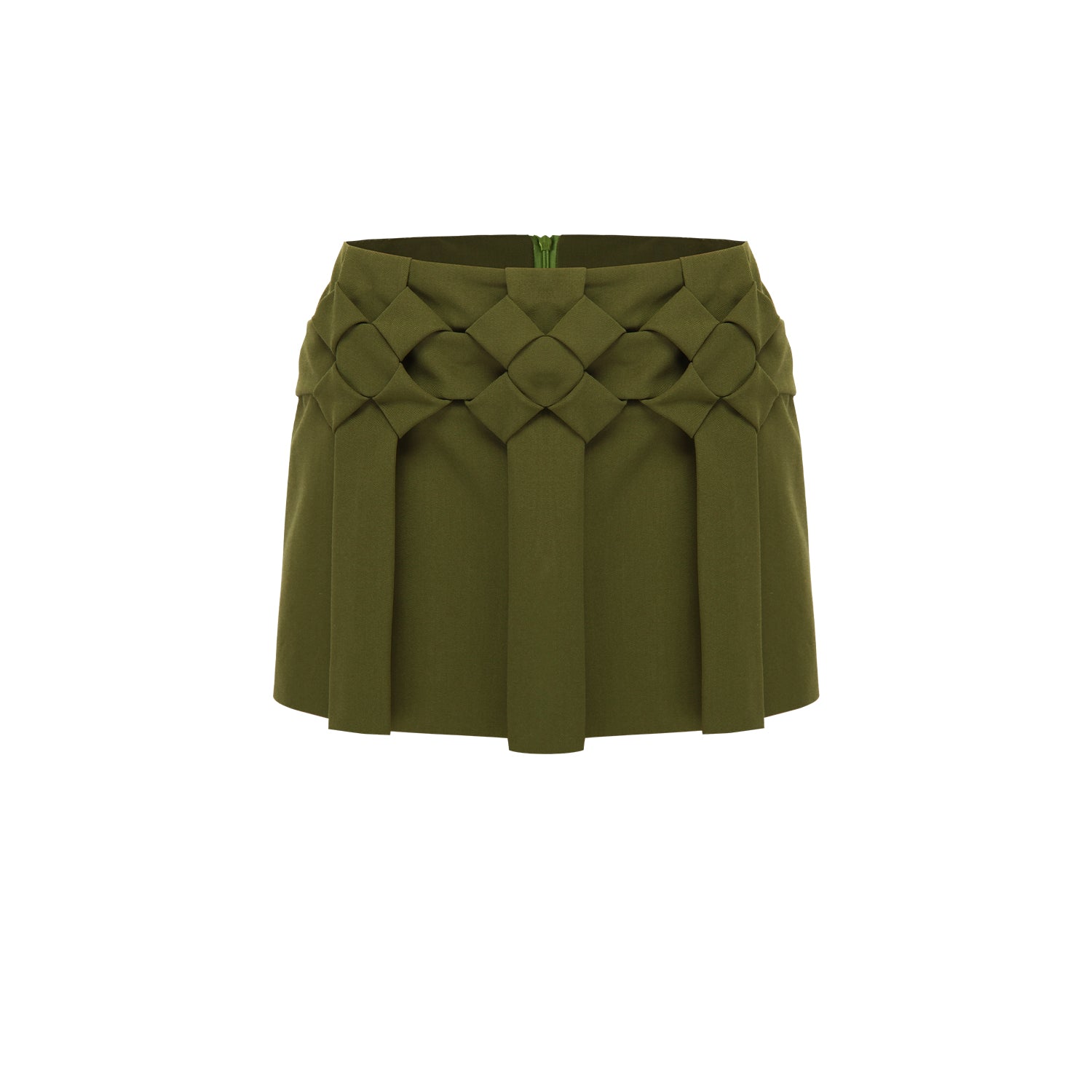 Green flower pleats pant-skirt