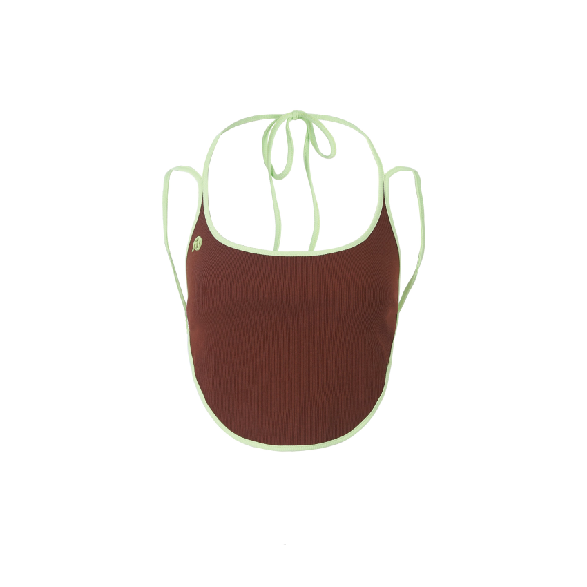 Cotton Bellyband Top coffee brown