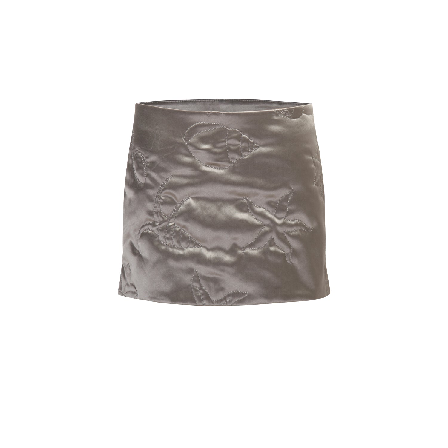 Gray shell puffer mini-skirt