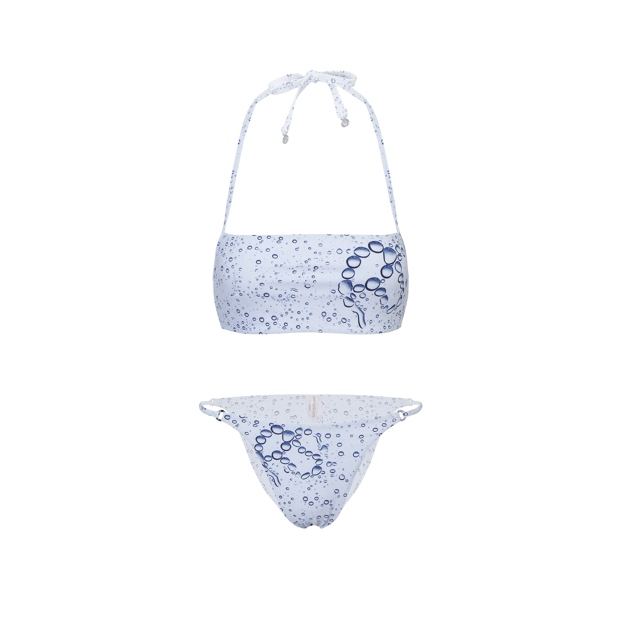 Water Drop Print Halter Swimsuit