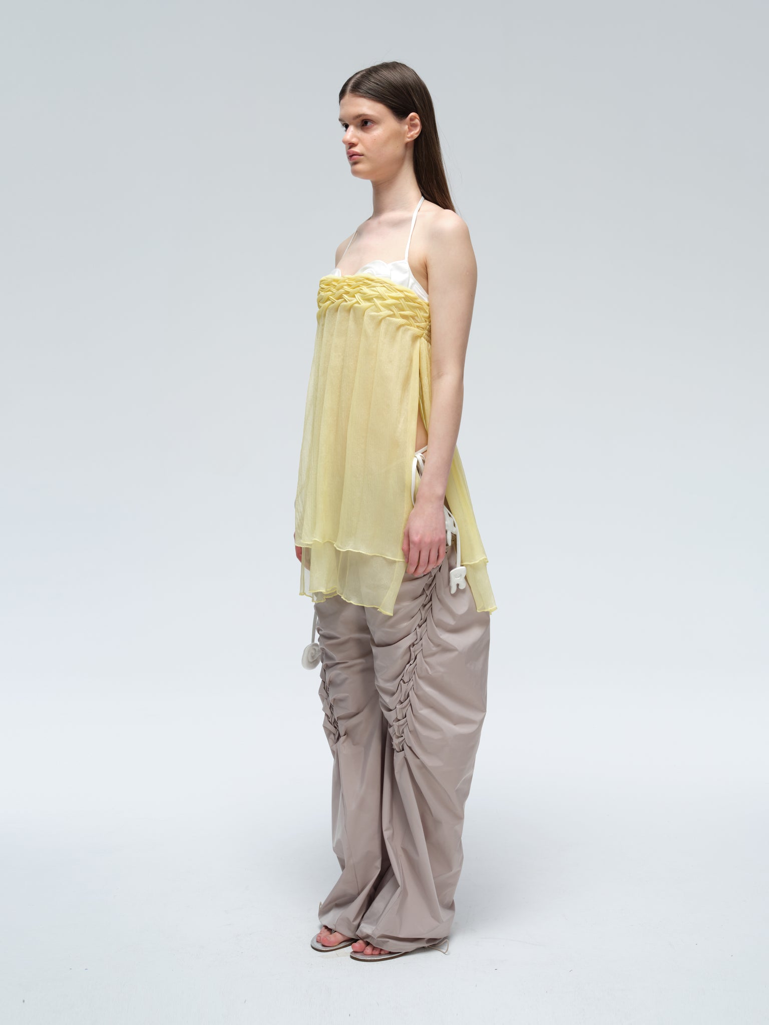 Handcrafted Smocking Silk Chiffon Multi-wear Skirt/Top