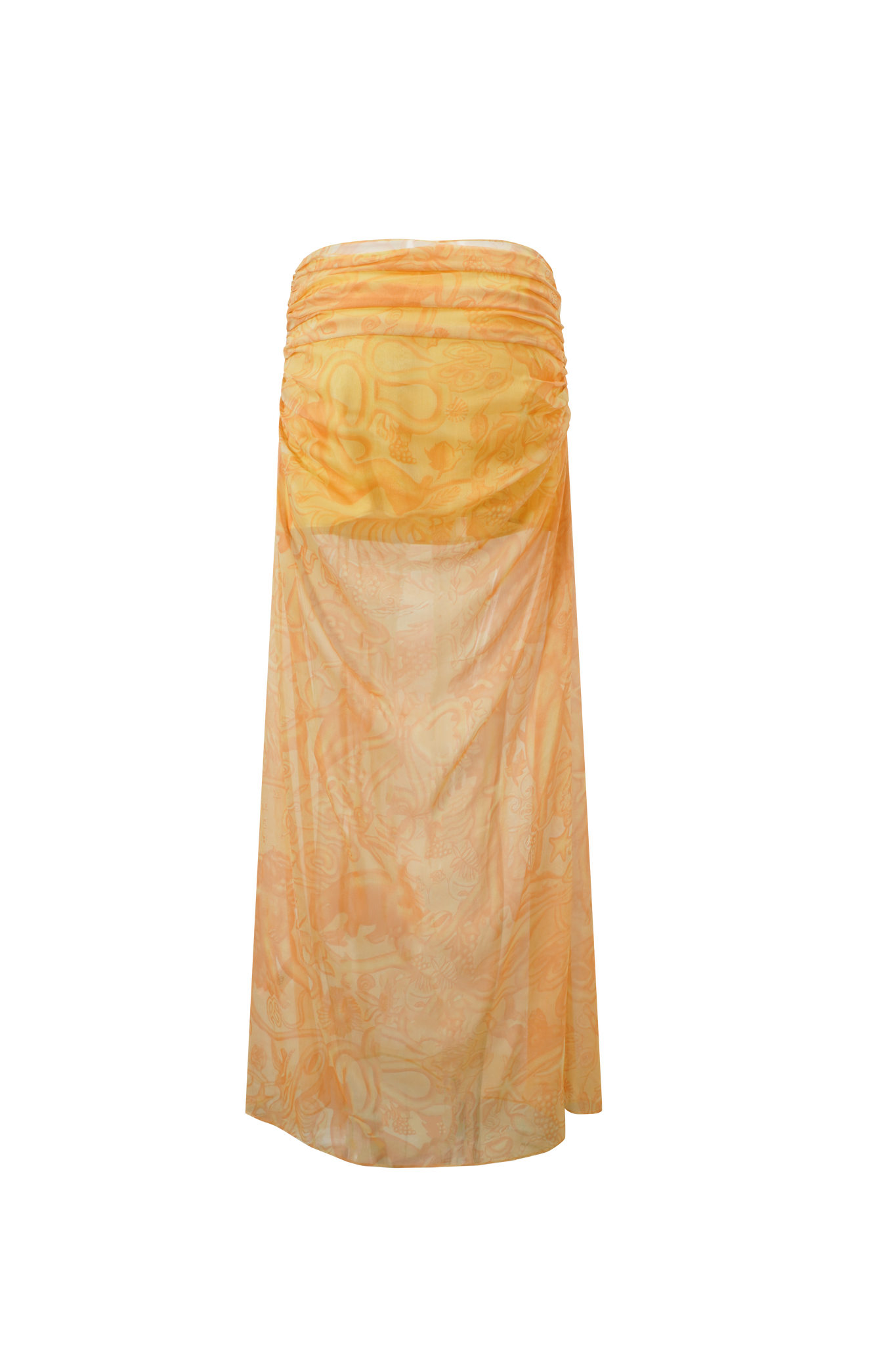 Goddess Forest Print High-Slit Maxi Dress with removable Lining