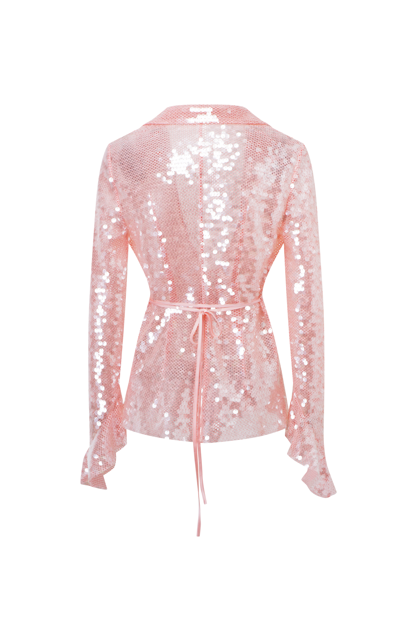 Sparkling Pink Mesh Sequins Top