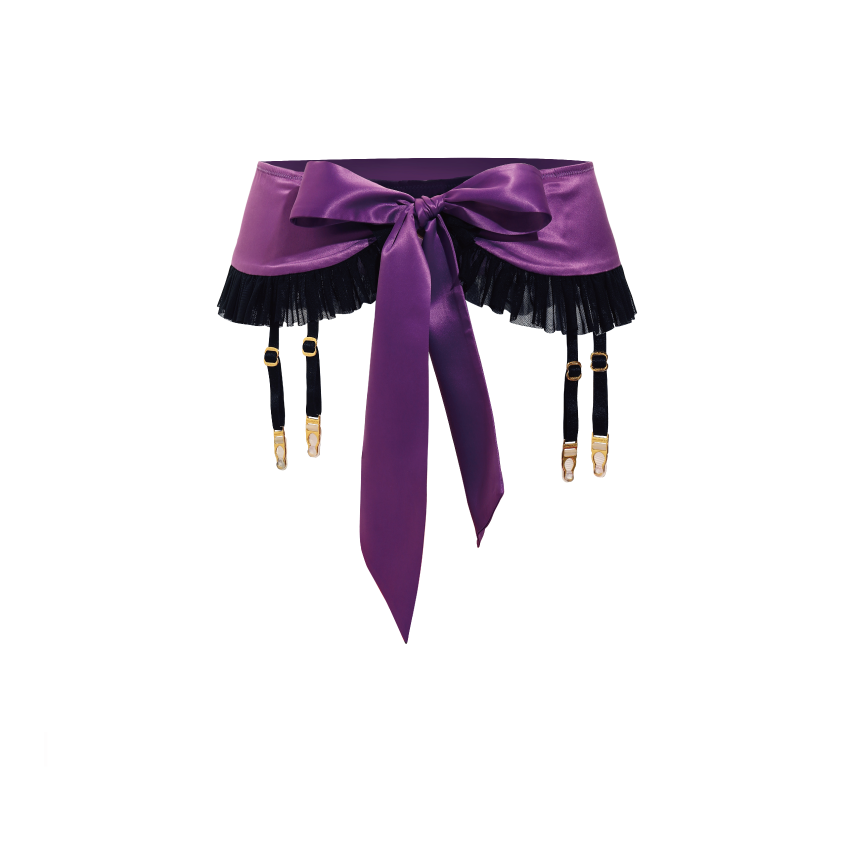Blue Purple Mini Skirt Suspender