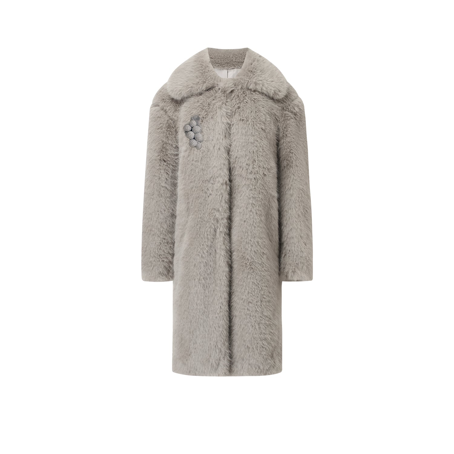 Gray plush coat