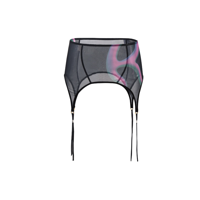 RS Pattern Print Suspender / Skirt With Under-Skirt