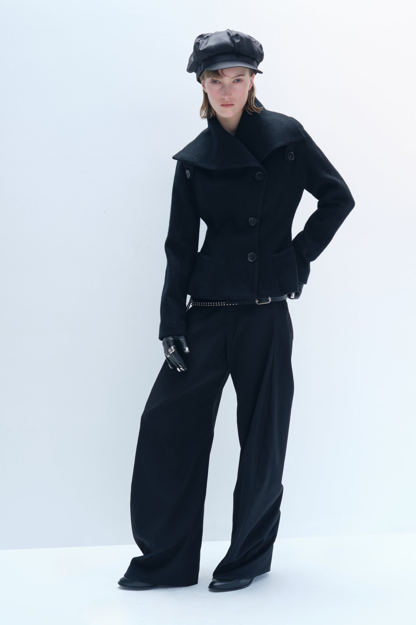 Jacquard Weave wool blend Tailored Coat