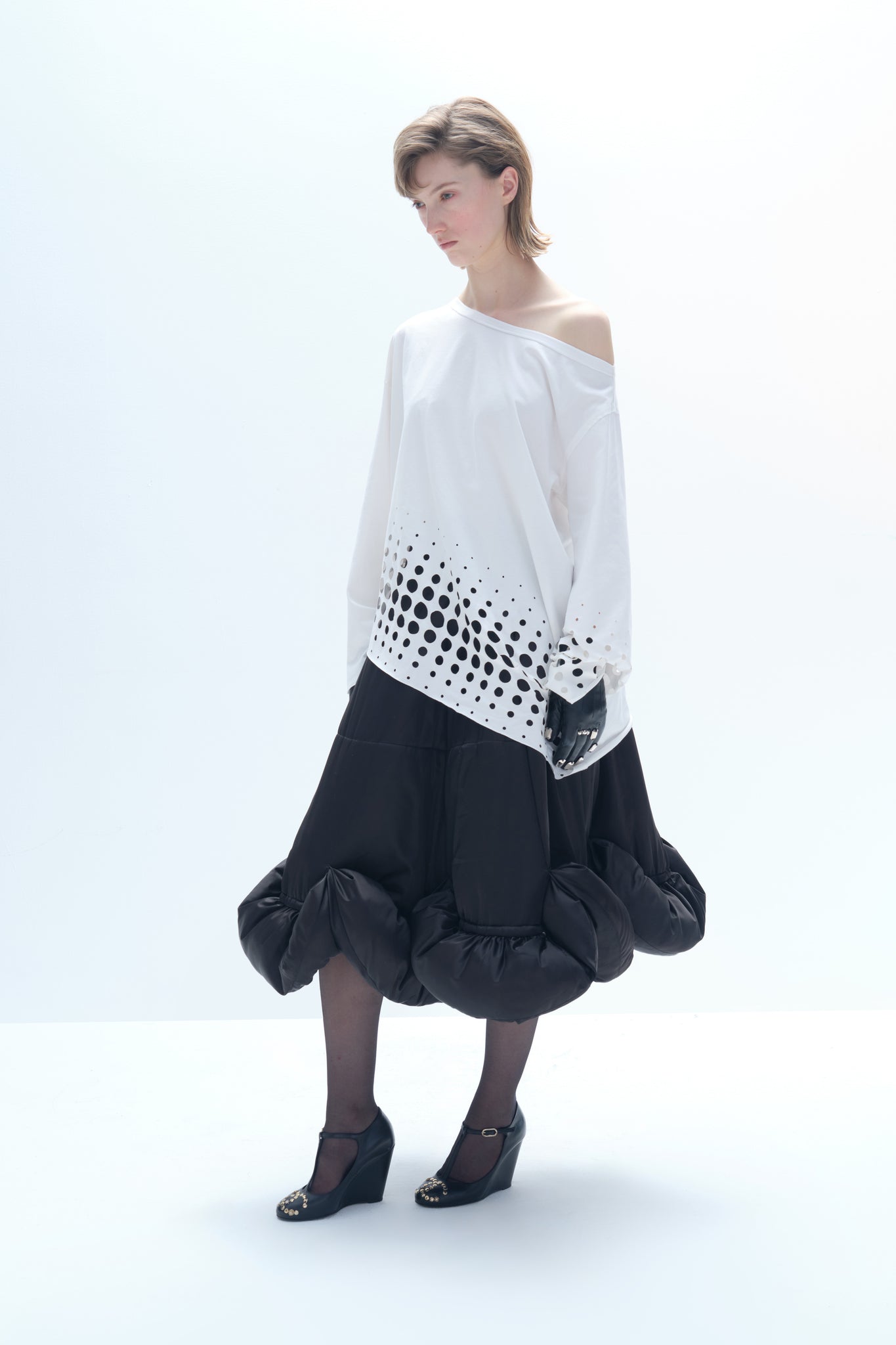 Gradient Effect Laser cut  T-shirt