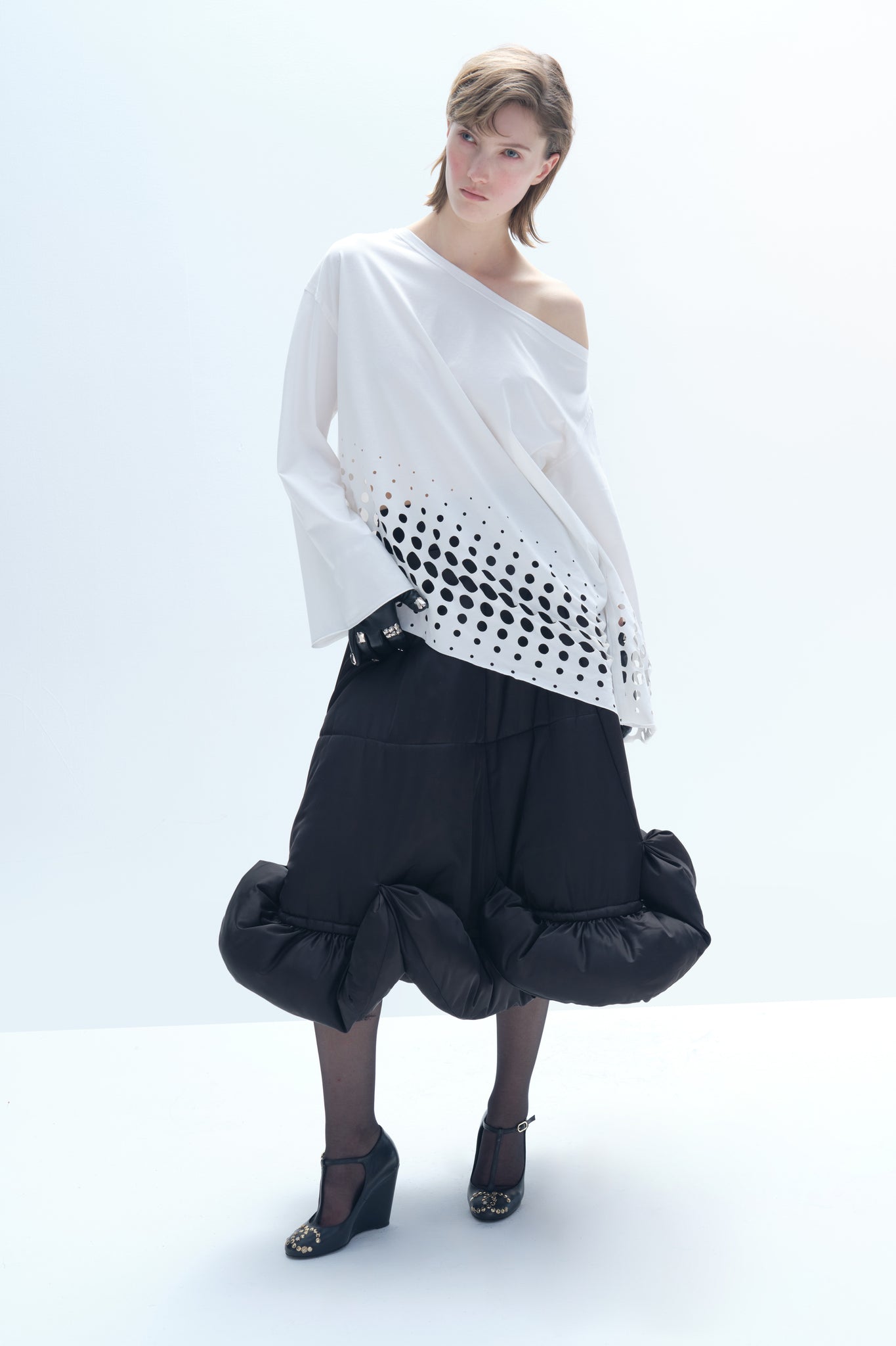 Gradient Effect Laser cut  T-shirt