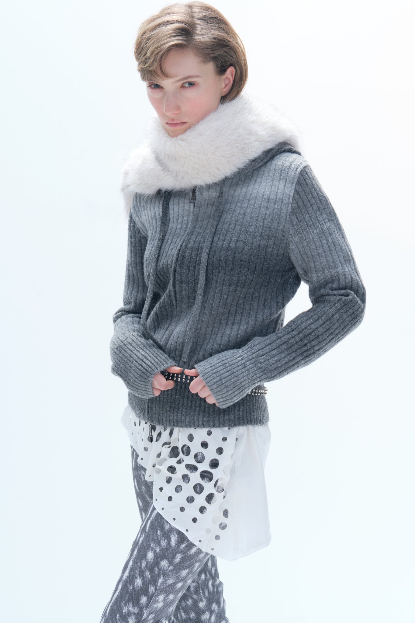 Gradient Effect Laser cut  T-shirt