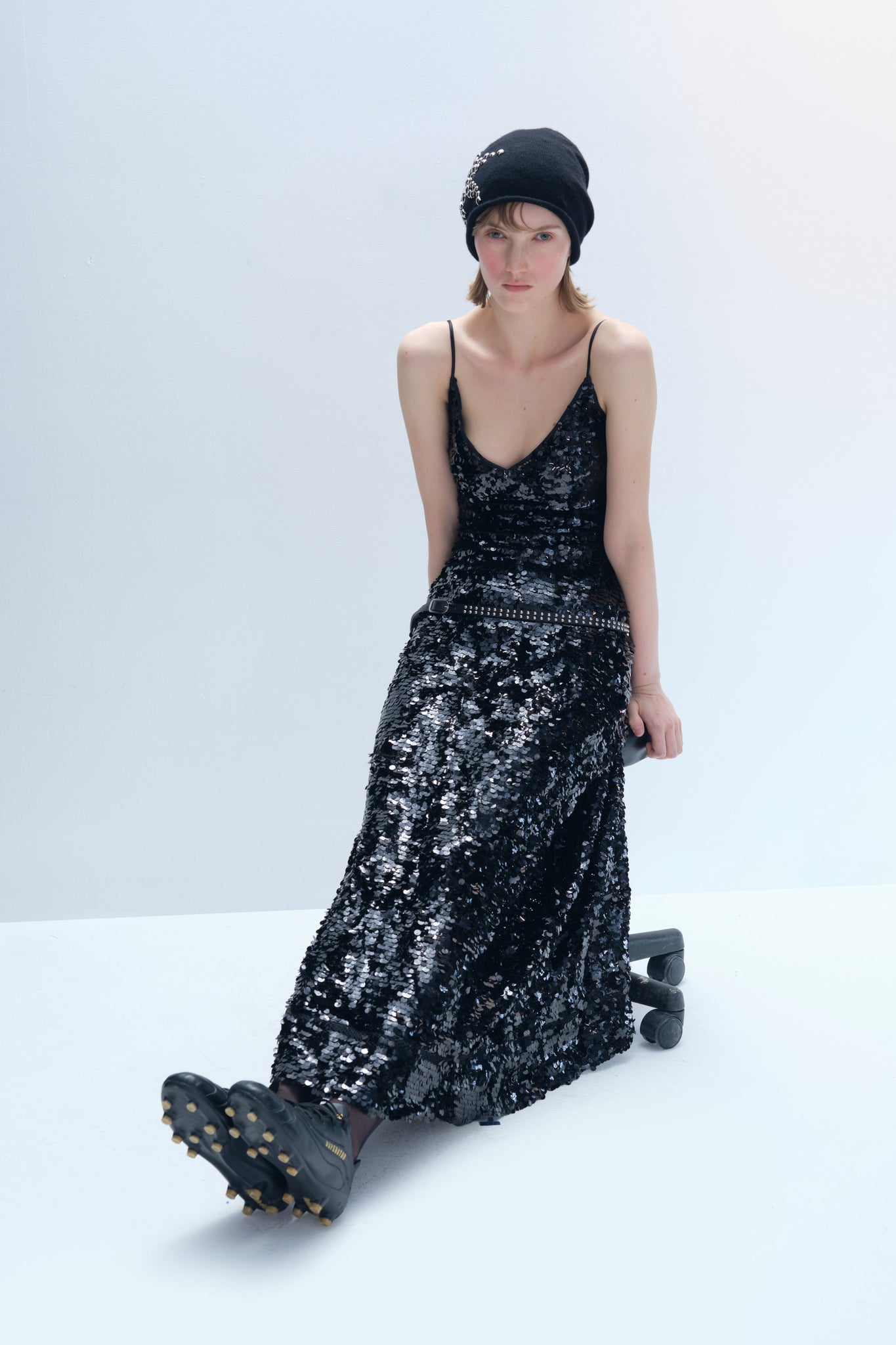 Black Big Sequins Dress