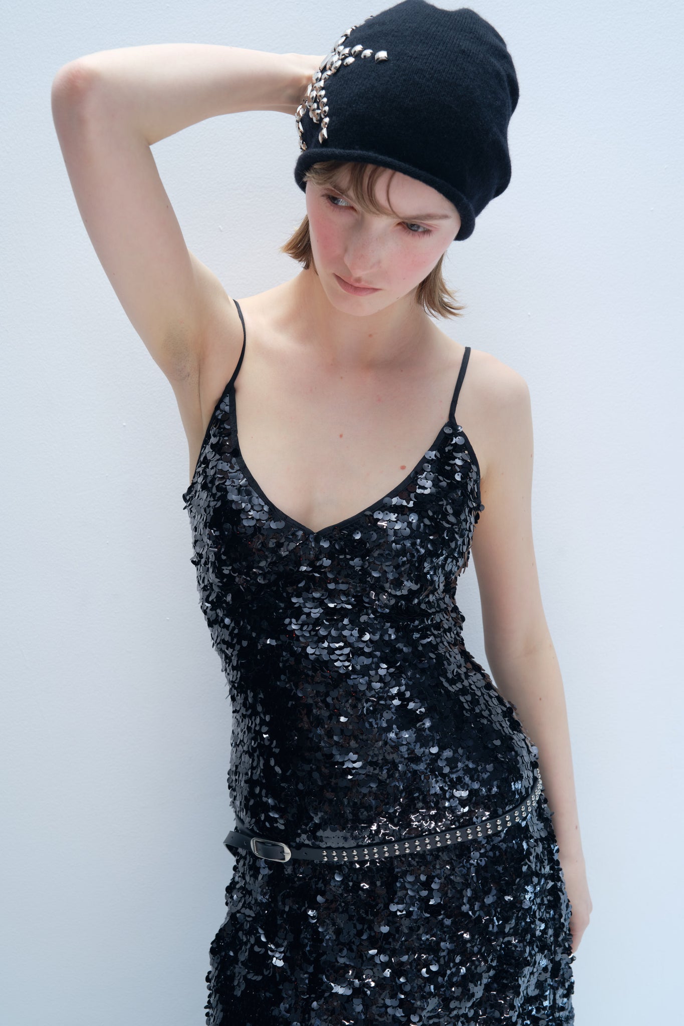 Black Big Sequins Dress