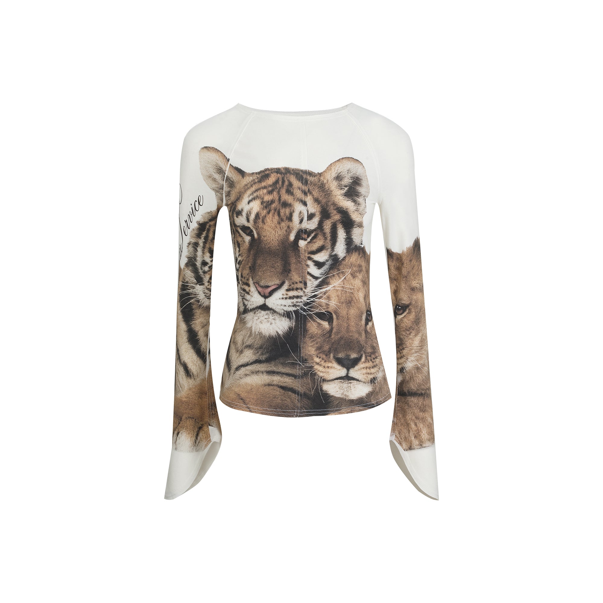 Tiger Print Patchwork T-shirt