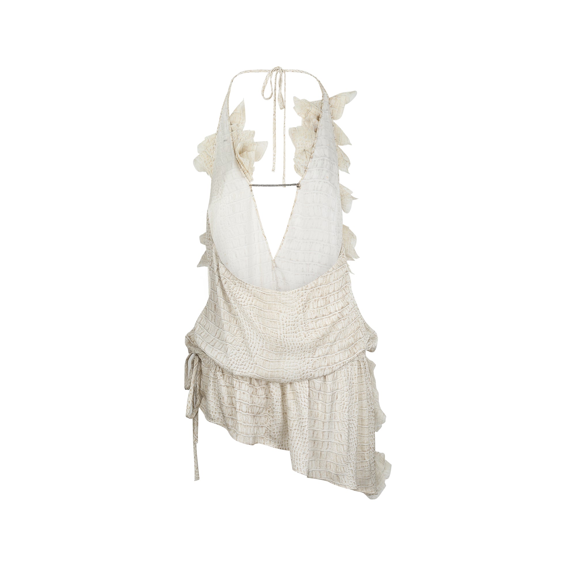 Hand Embroidered Silk Crocodile Print Top