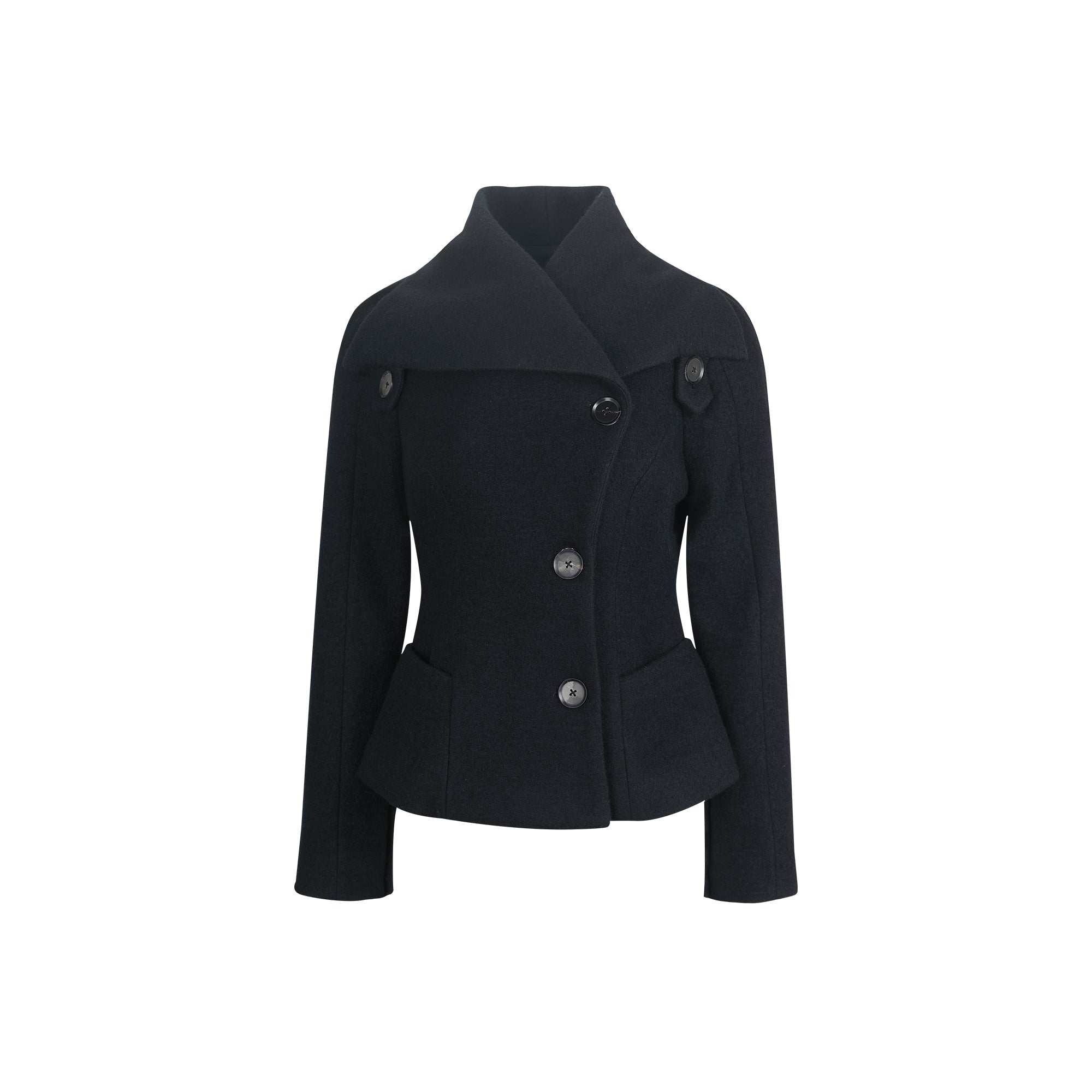 Jacquard Weave wool blend Tailored Coat