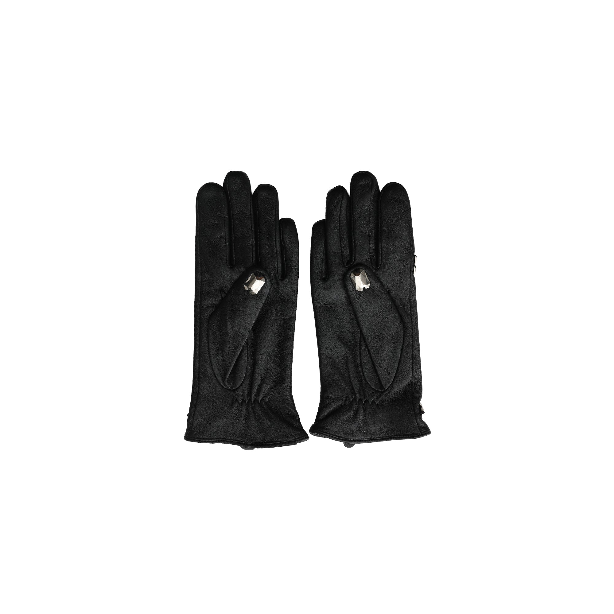 Black SheepSkin Gloves with Silver embellishment