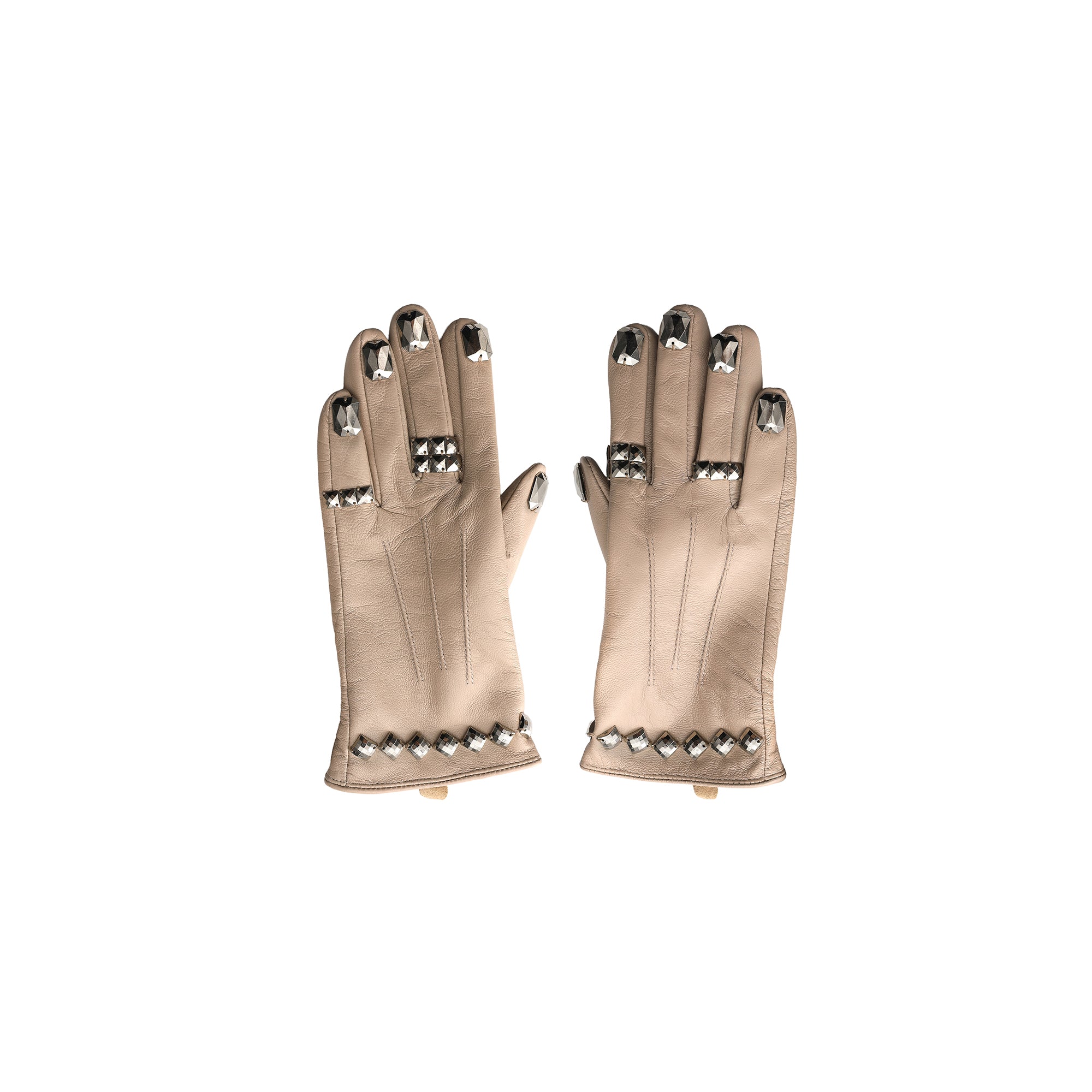 Black SheepSkin Gloves with Silver embellishment