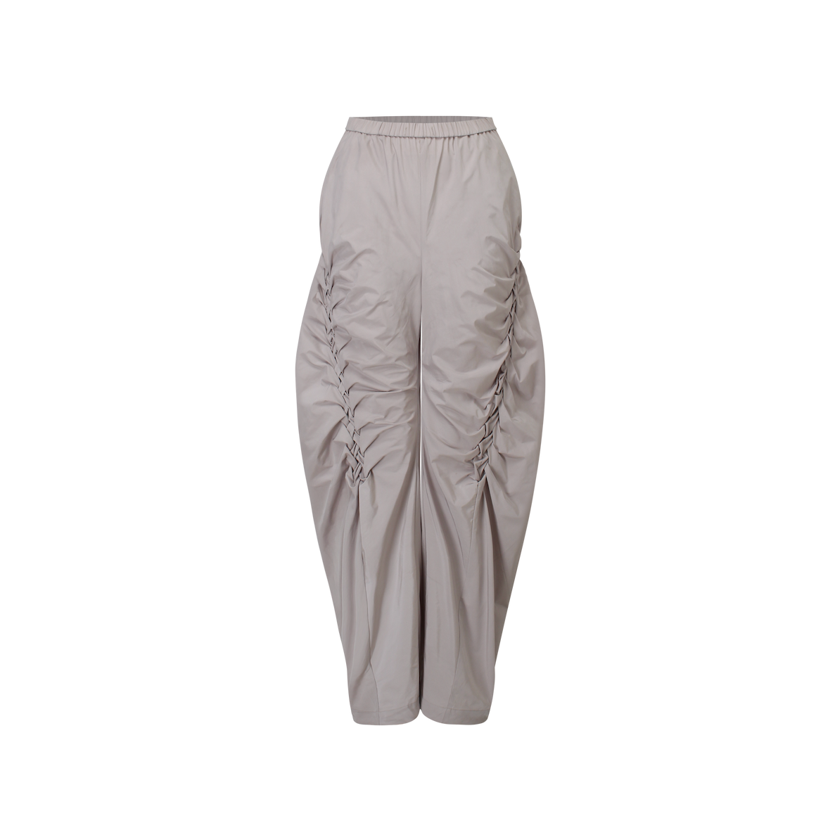 Unisex Khaki Grey Handcrafted Smocking Trousers