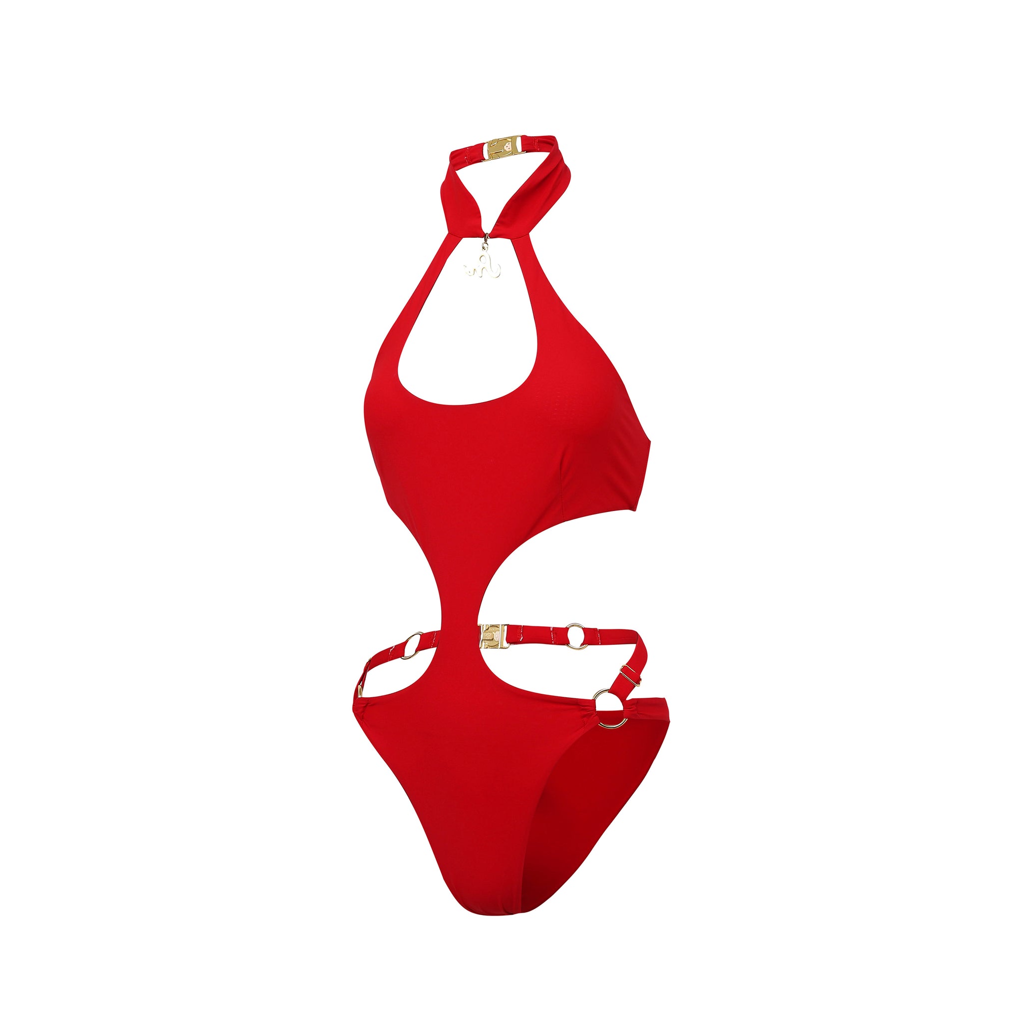 Red Qipao One Piece Swimsuit right