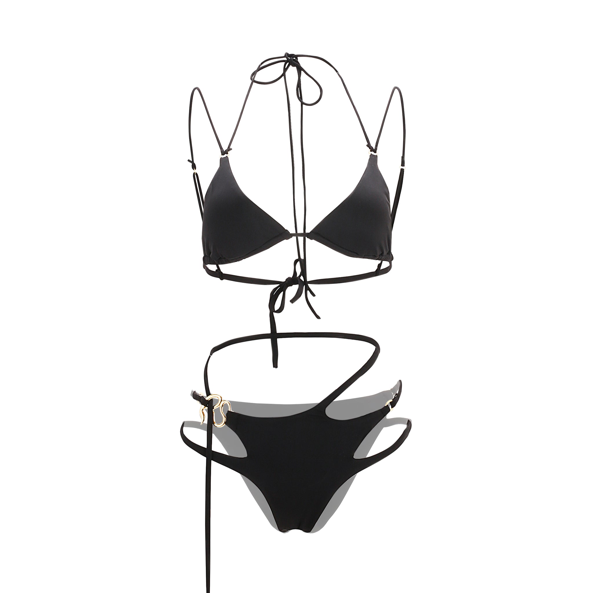 Black Strappy Bikini Set