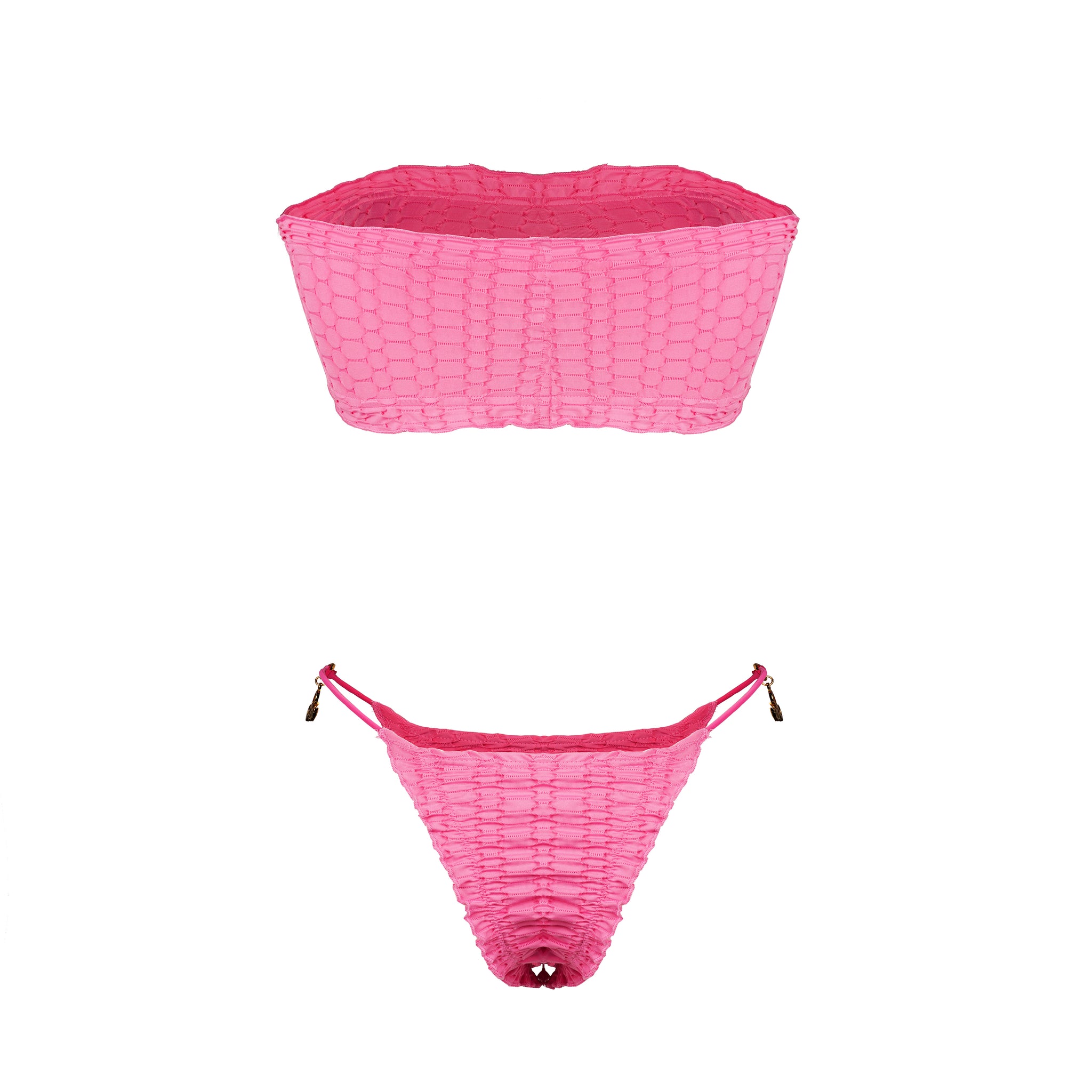 30%OFF Pink Three Piece Bikini Set With Skirt