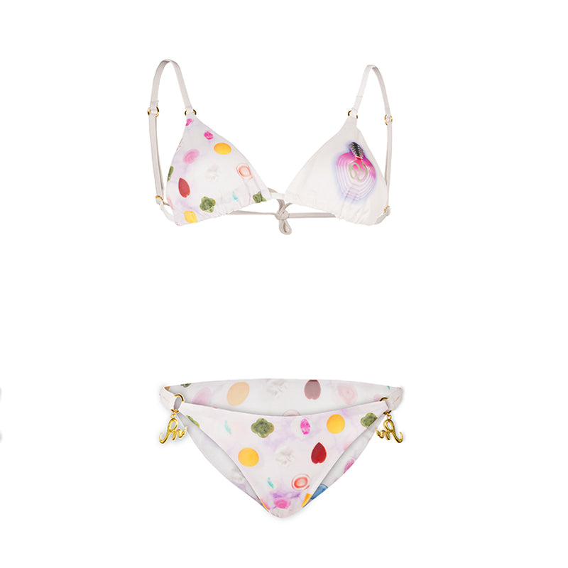 Jade Dots Print Bikini Sets
